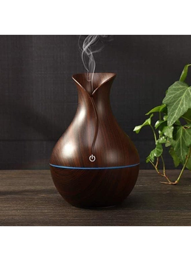 USB Air Humidifier and Aroma Diffuser – Modern Wood Design, Dark Brown Colour - Image 2